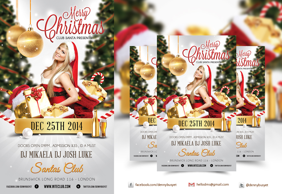 Merry Christmas Nightclub Psd Flyer Template