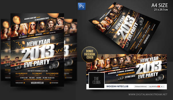 New Years Eve Party Flyer Poster Template