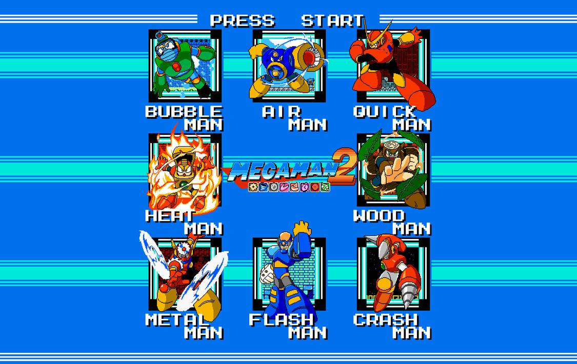 Mega Man 2 - Stage Select by KipoyTheNarwhal on DeviantArt