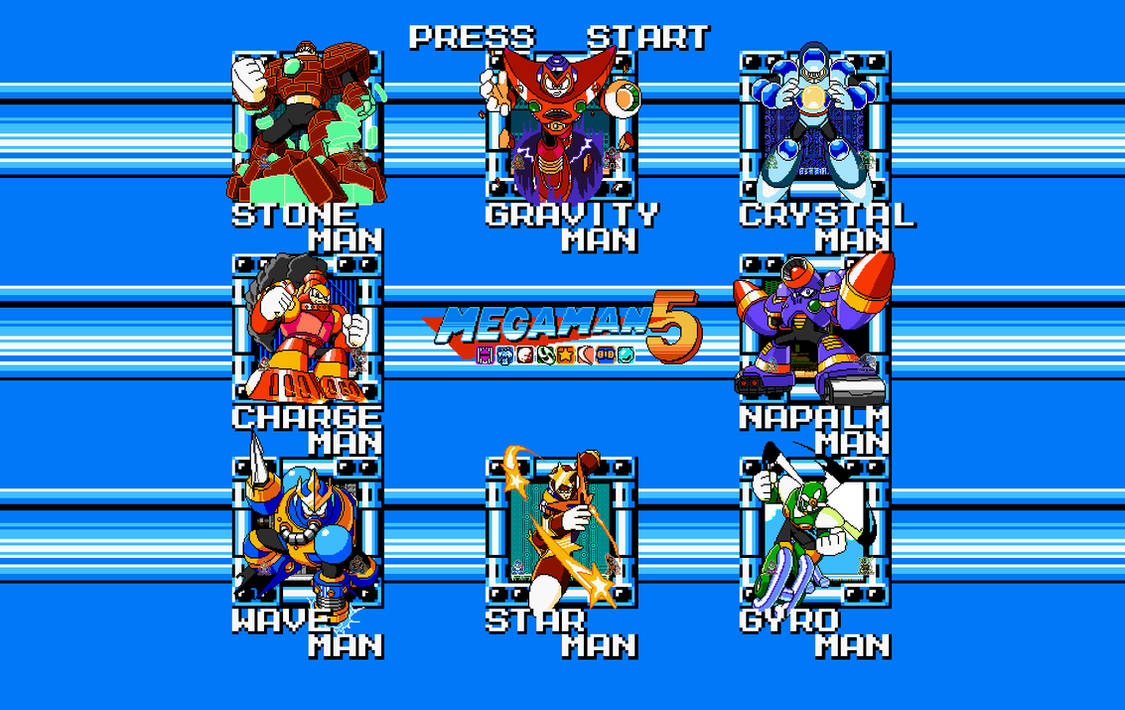 Mega Man 5 Stage Select by KipoyTheNarwhal on DeviantArt