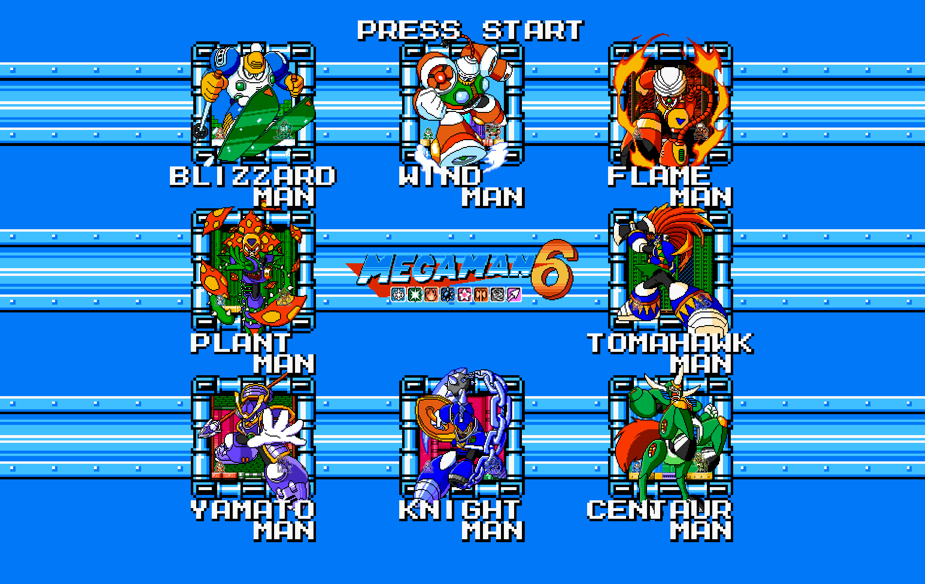 Mega Man 6 - Stage Select by KipoyTheNarwhal on DeviantArt