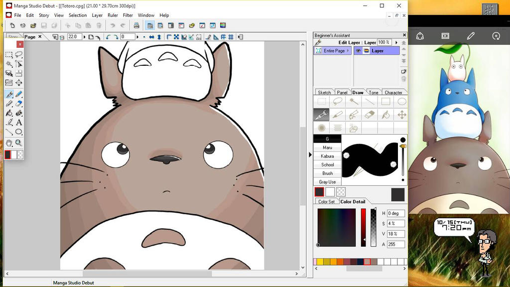 Totoro _ color test 2 by NikyNike on DeviantArt