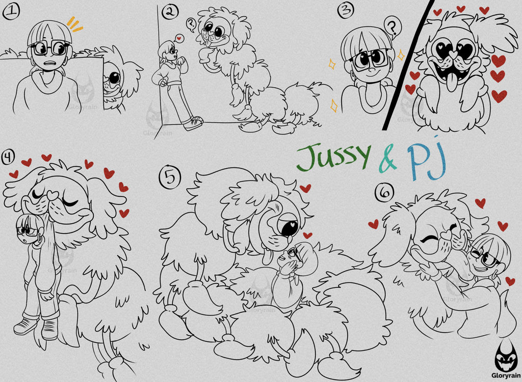 Poppy Playtime Commission - Jussy + PJ (Coloured) by HealerCharm on  DeviantArt