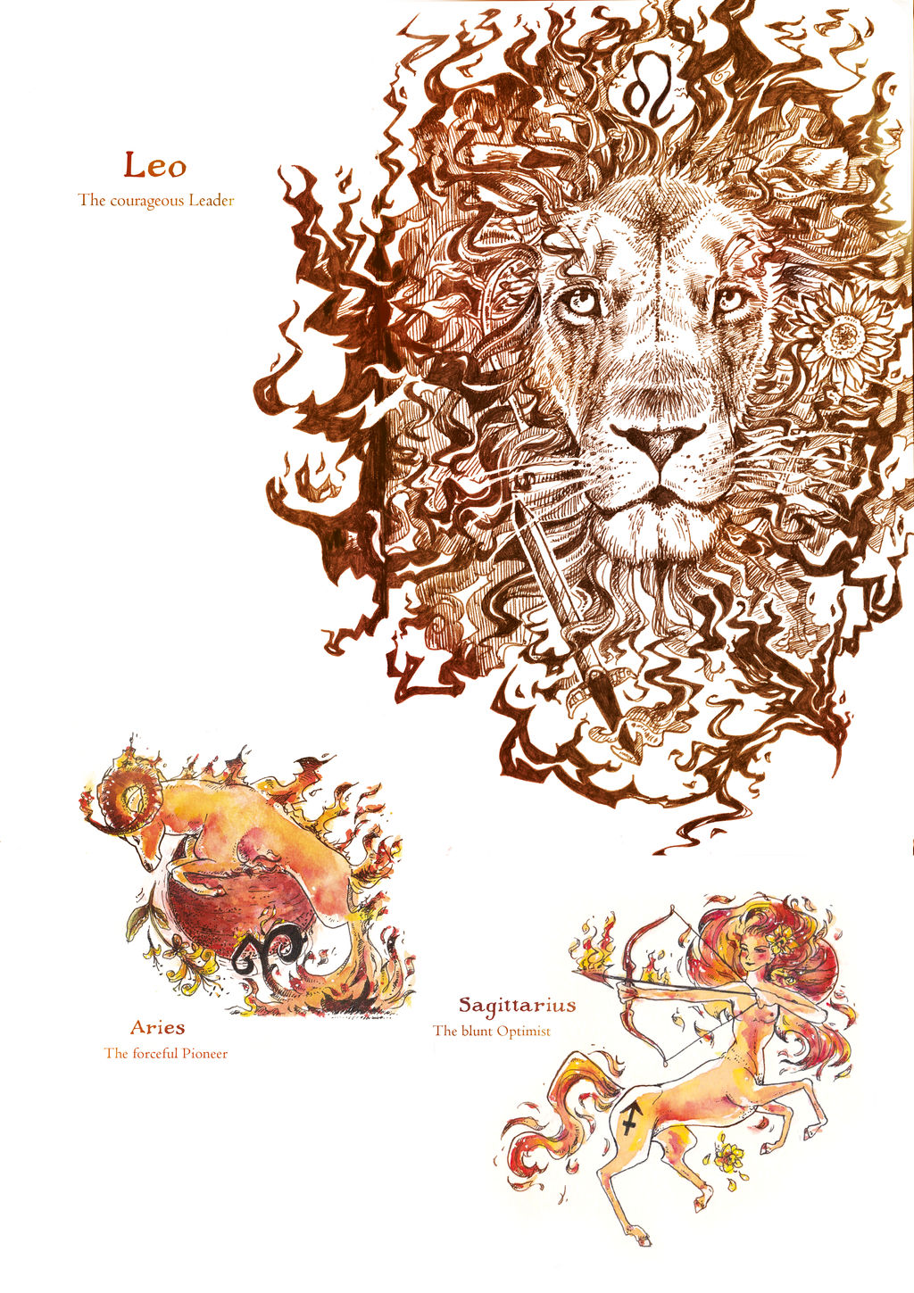The Zodiacs - Fire Signs by Fayven on DeviantArt