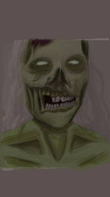 Walking Dead Zombie phone sketch 50% complete 