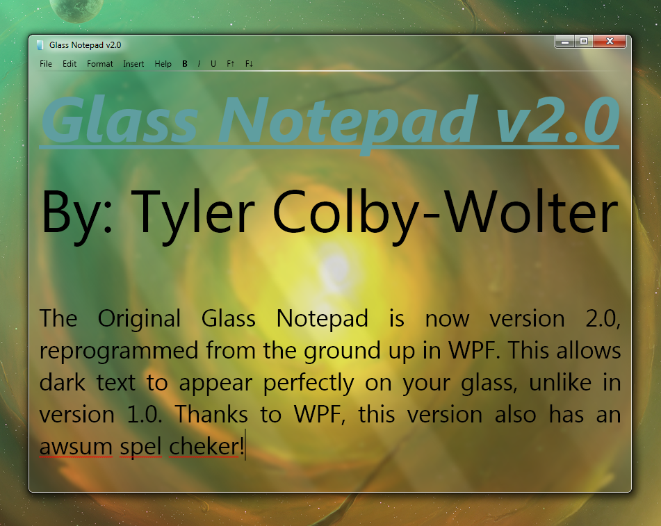 Glass Notepad 2.0 - Preview