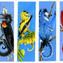 Bird Dragon bookmarks set 1