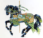 Peacock Carousel Horse by Hbruton
