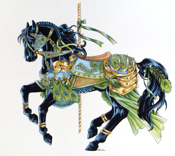 Peacock Carousel Horse by Hbruton