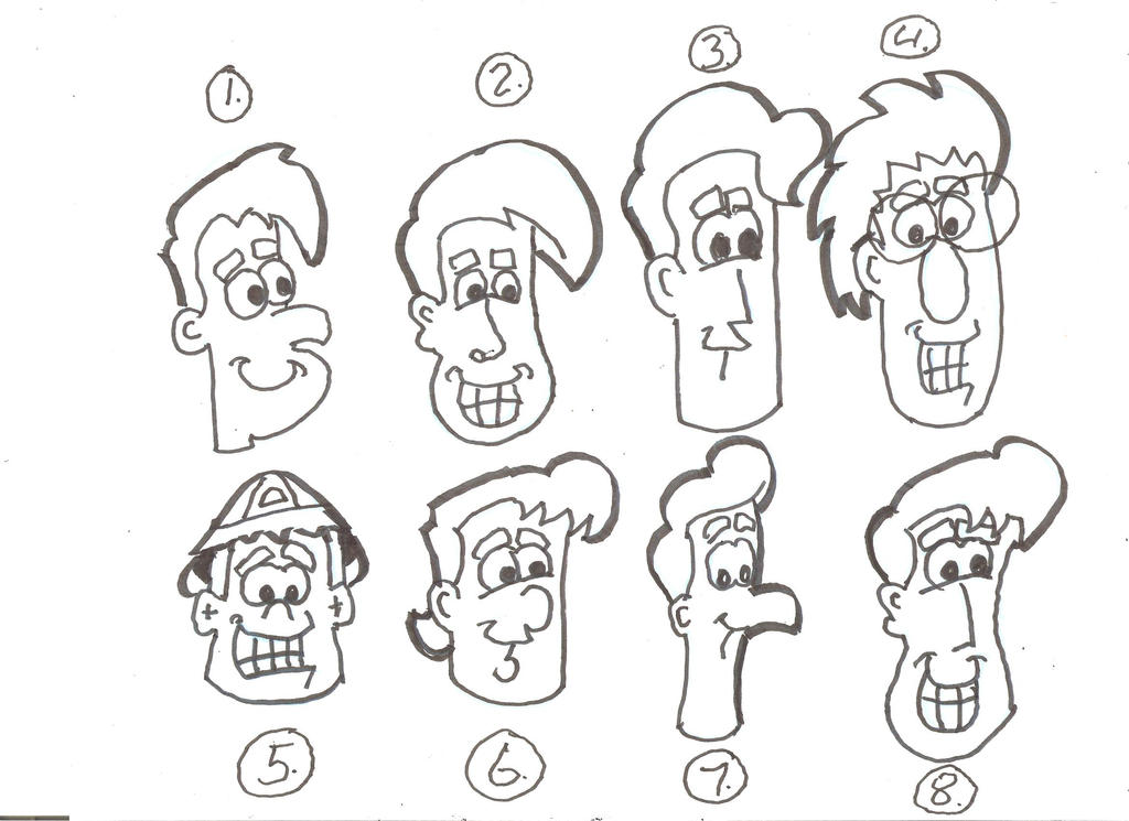 8 New Cartoon Heads Completed by MMStudiotrademark on DeviantArt