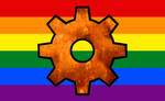 Steampunk Gear Gay Pride Flag