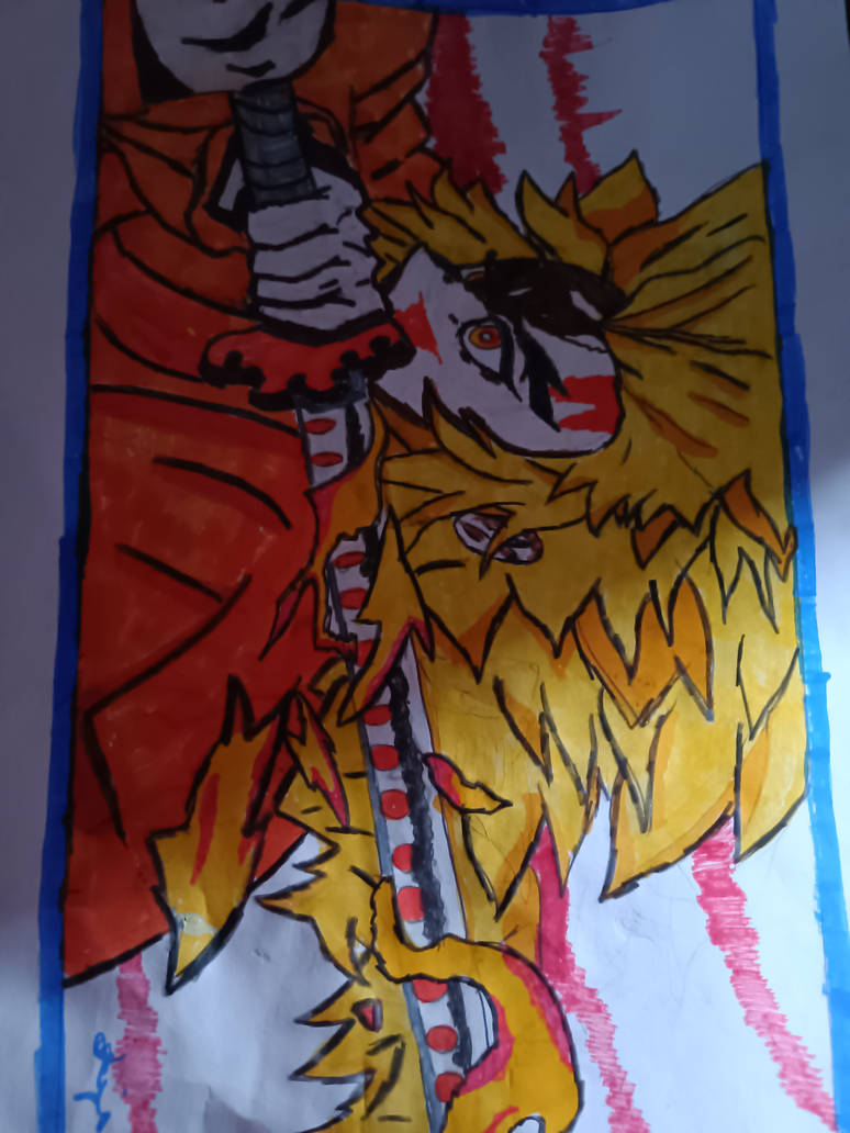 Drawing rengoku from (demon slayer) by valoroustwins on DeviantArt
