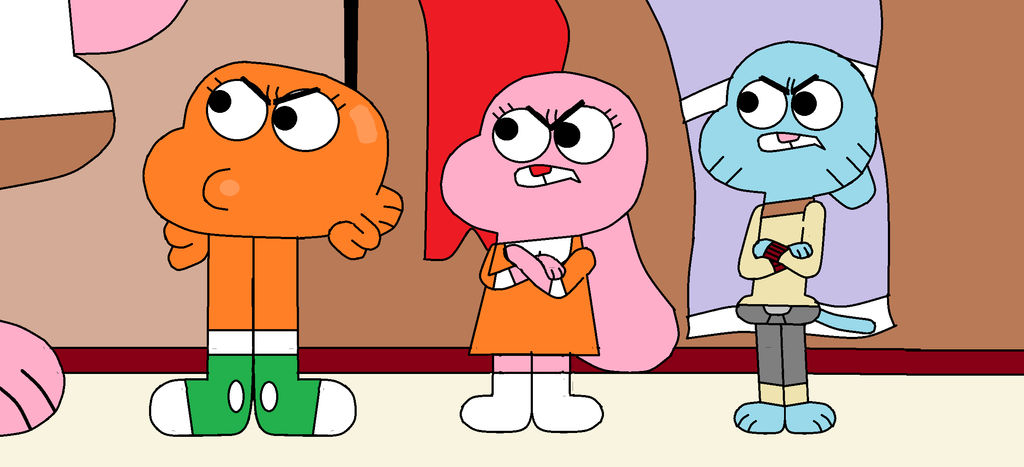 Gumball,Anais and Darwin Angry with Richard by HTFBlueFan2024 on DeviantArt