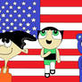 Double D, Buttercup and Petunia Salute the US Flag