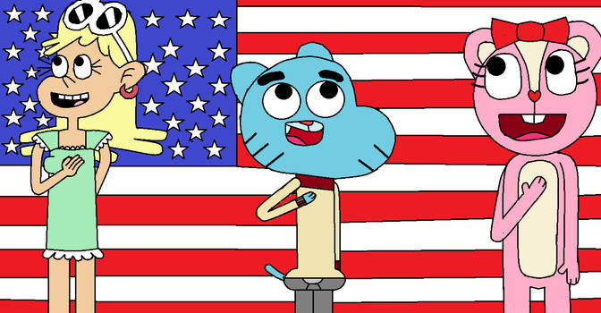 Leni, Gumball and Giggles marking the 4th of July