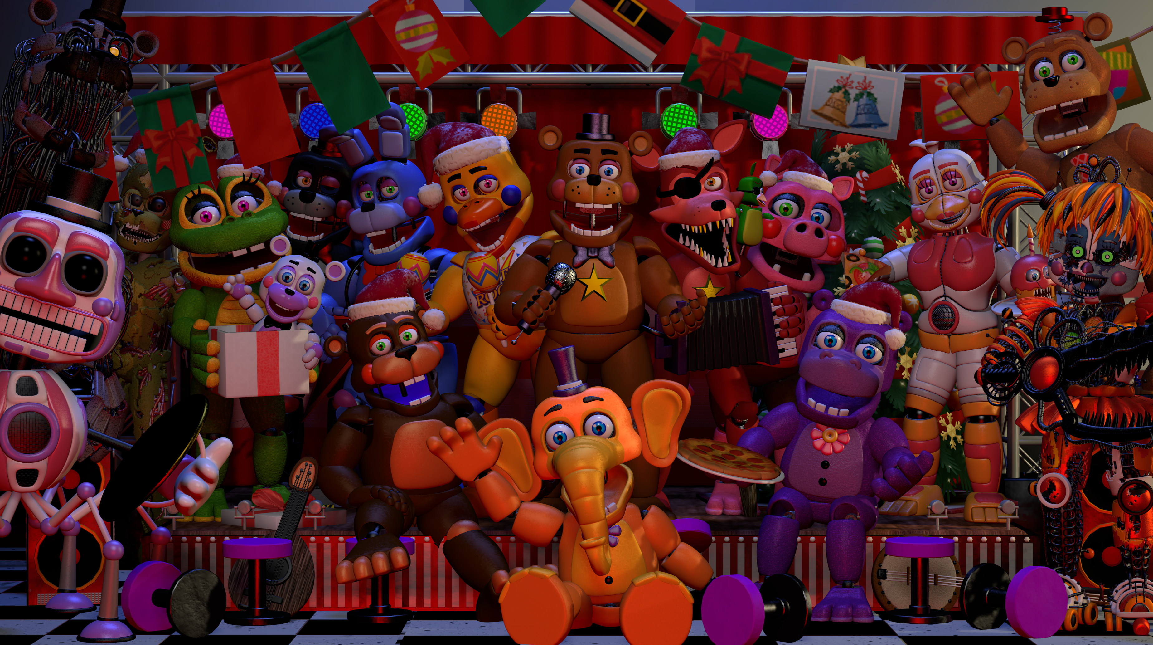 FNaF 6 - All Animatronics by LUVUS-7 on DeviantArt