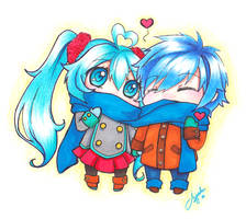 Chibi Miku and Kaito