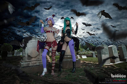 Morrigan and Lilith Aensland (Vampire Savior)