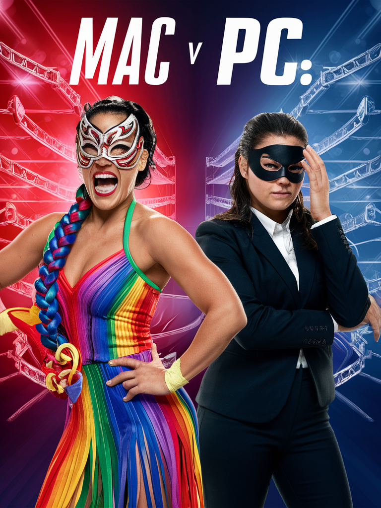 I'm a Mac vs I'm a PC in Luchadora style by suedenim on DeviantArt