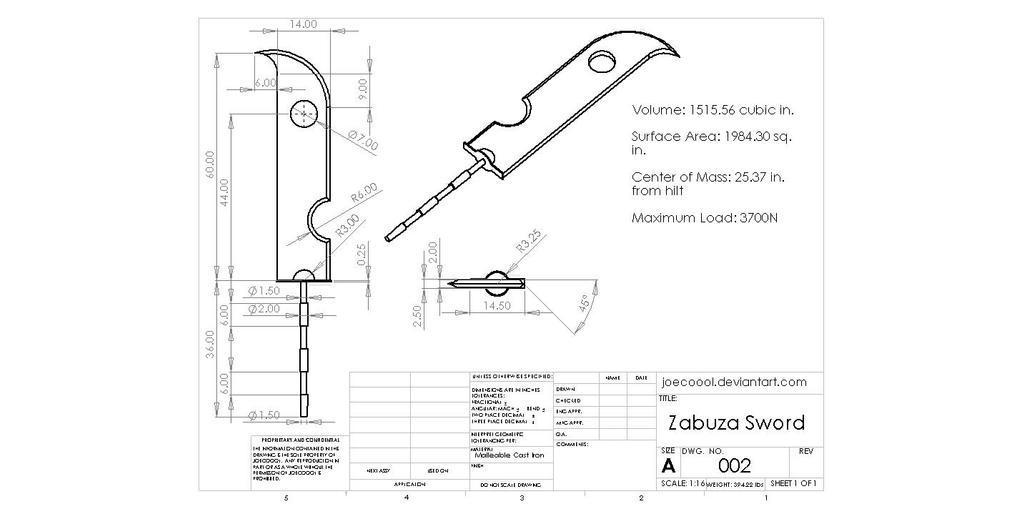Eng. Drawing - Zabuza's Sword by JoeCoool on DeviantArt