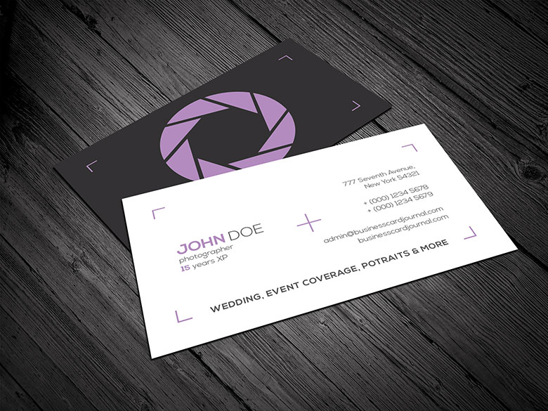 Minimal Photography Business Card Template