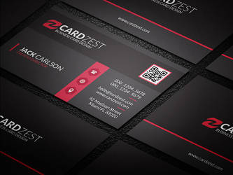 Stylish Black Red Corporate Business Card Template