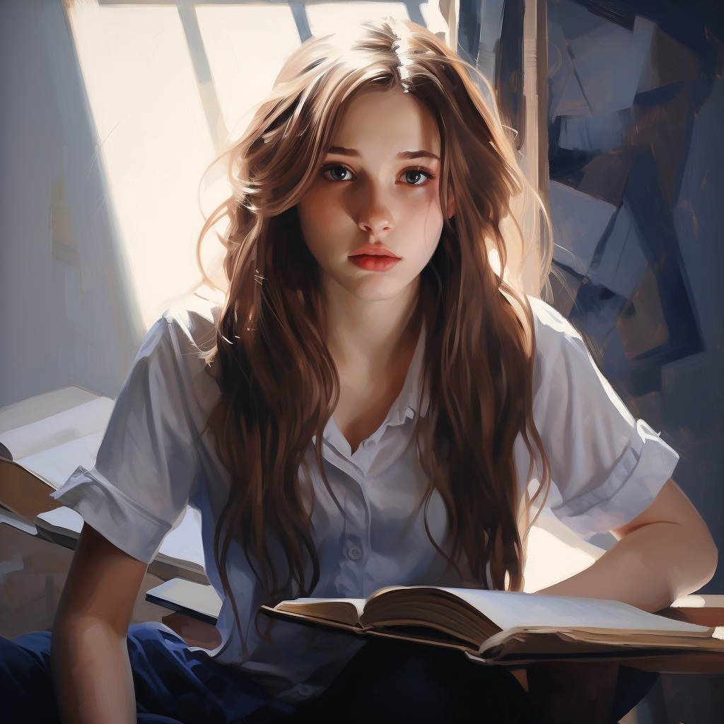 Studying is Hard! by girlsofmidjourney on DeviantArt