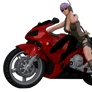 On a motorcycle