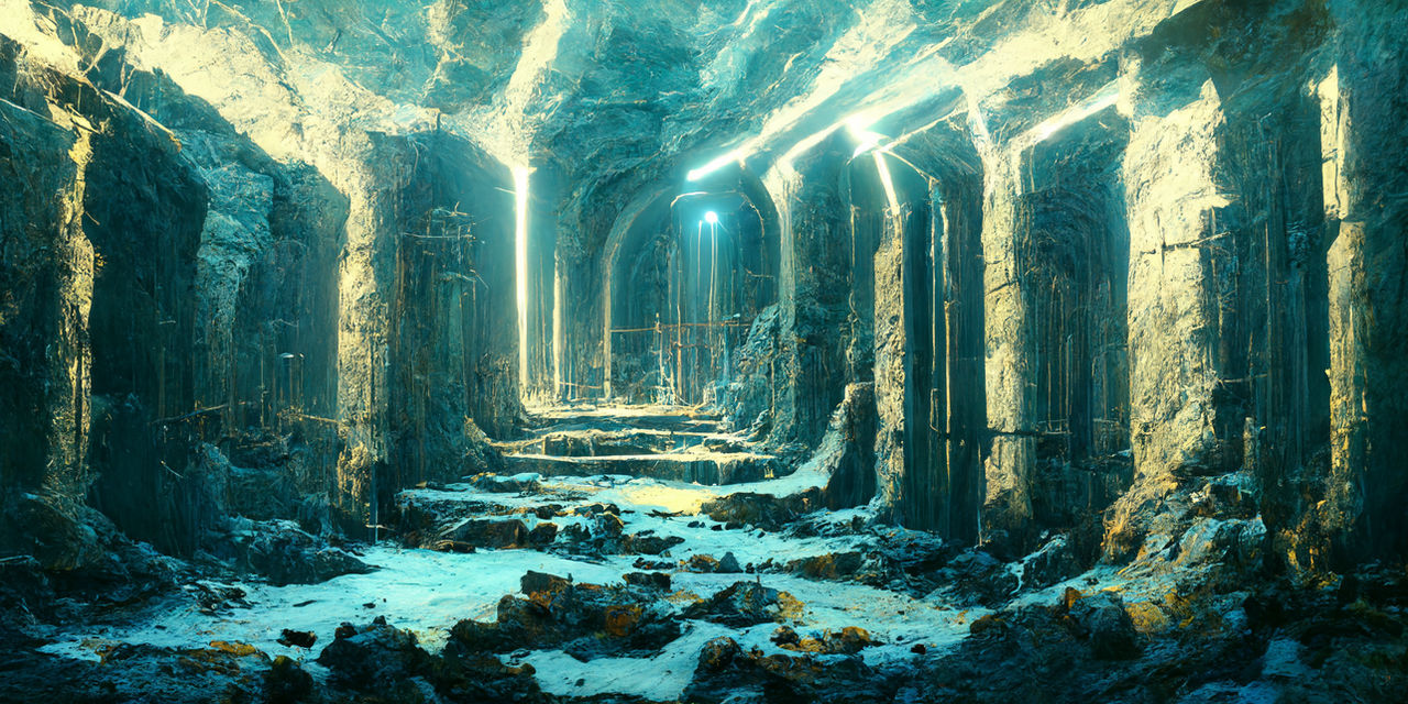 Alienplanet landscape - deep mines of Shanta by Melodyver on DeviantArt