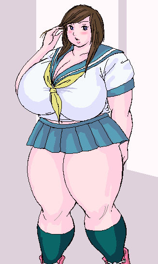 Young chubby anime outdoor