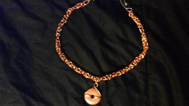 Copper Necklace with Pick Stone Pendant