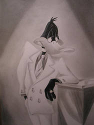 Drawing of Daffy Duck as a mobster..