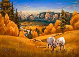 autumn,  horse