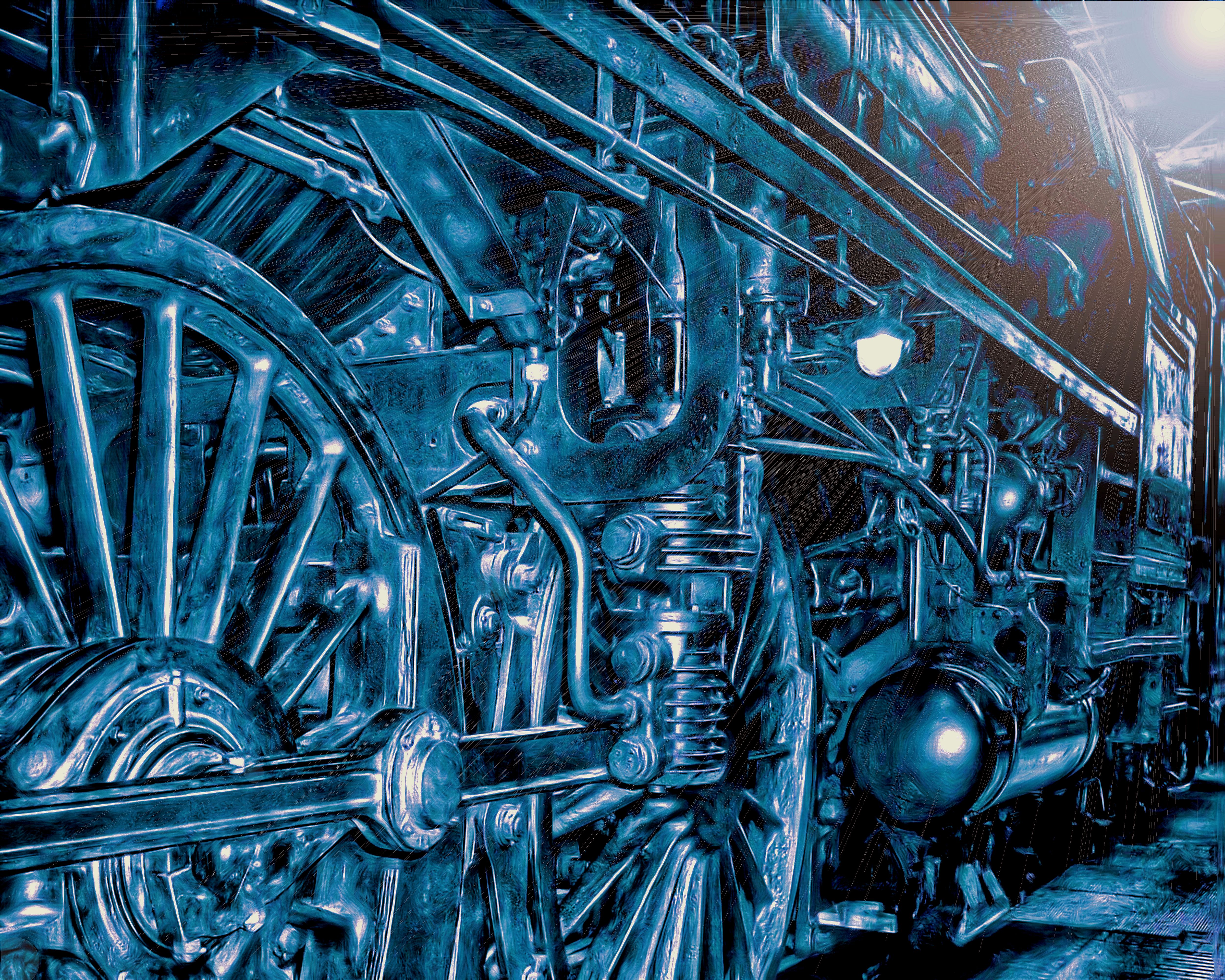 Steam Punk Blue Train