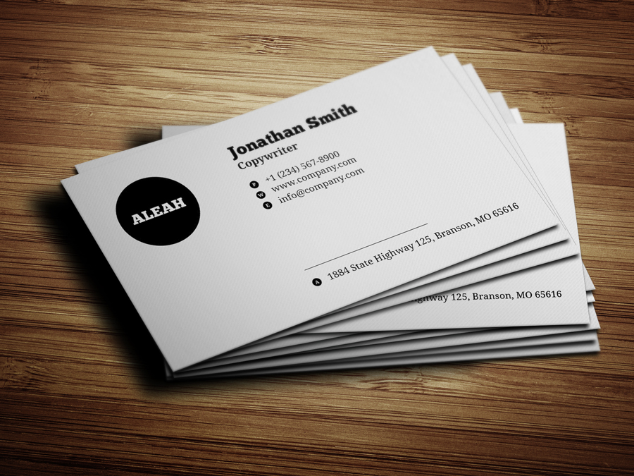 Minimalistic Black and White Business Card