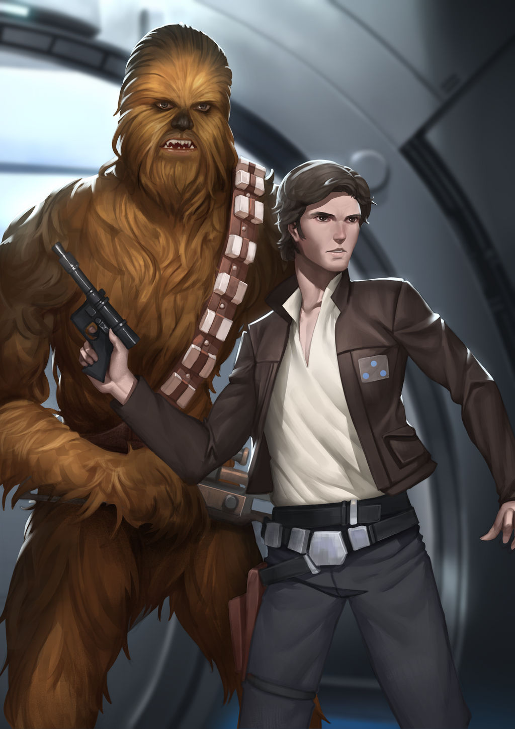 Commander Han Solo and Chewbacca