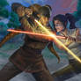 Master and apprentice sparring