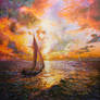 Leon Devenice , sunset painting , sunset art