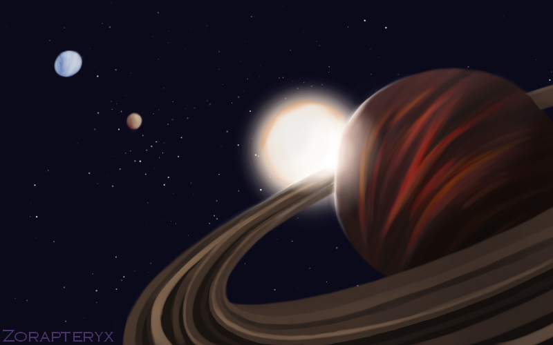 Planet with Rings - Painting by Zorapteryx on DeviantArt