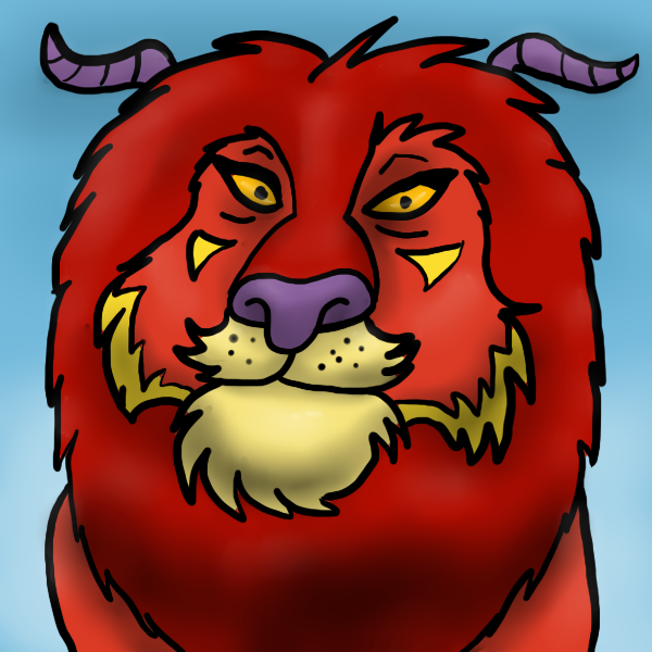 A Horned Chinese Dragon-Lion-Demon-Thing