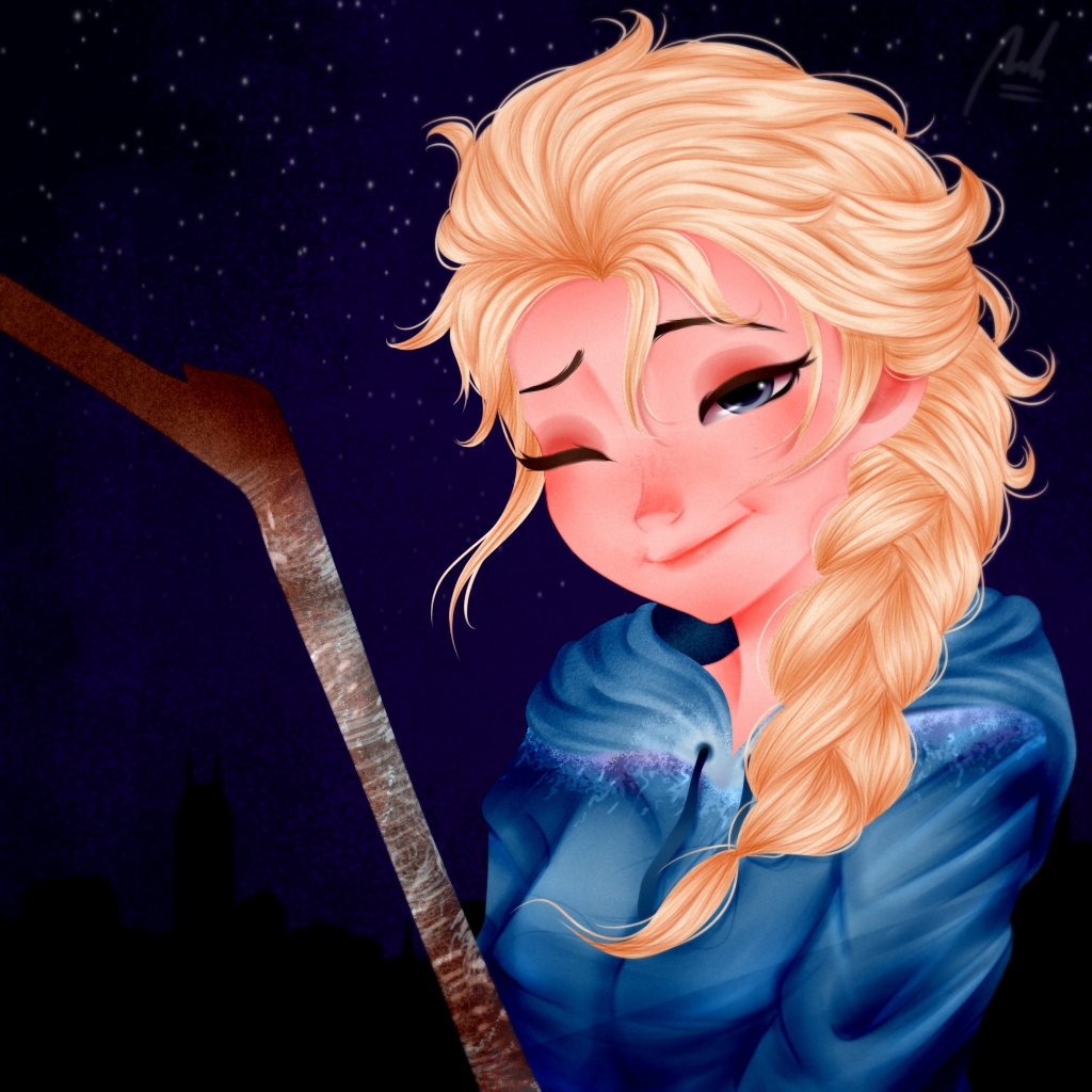 Elsa as Jack Frost