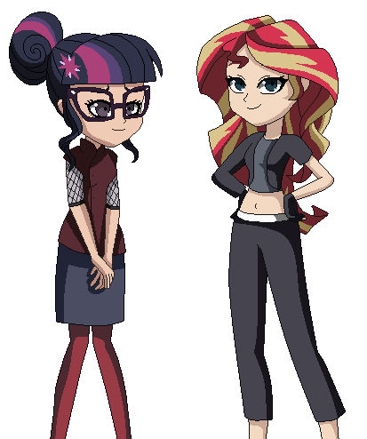 Sci-Twi and Sunset Shimmer by OkamiKisho on DeviantArt