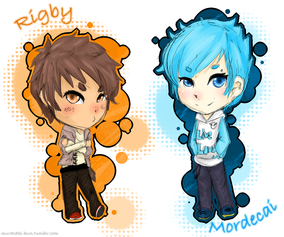 Chibi Mordecai and Rigby by Murasaki-Shihato on DeviantArt