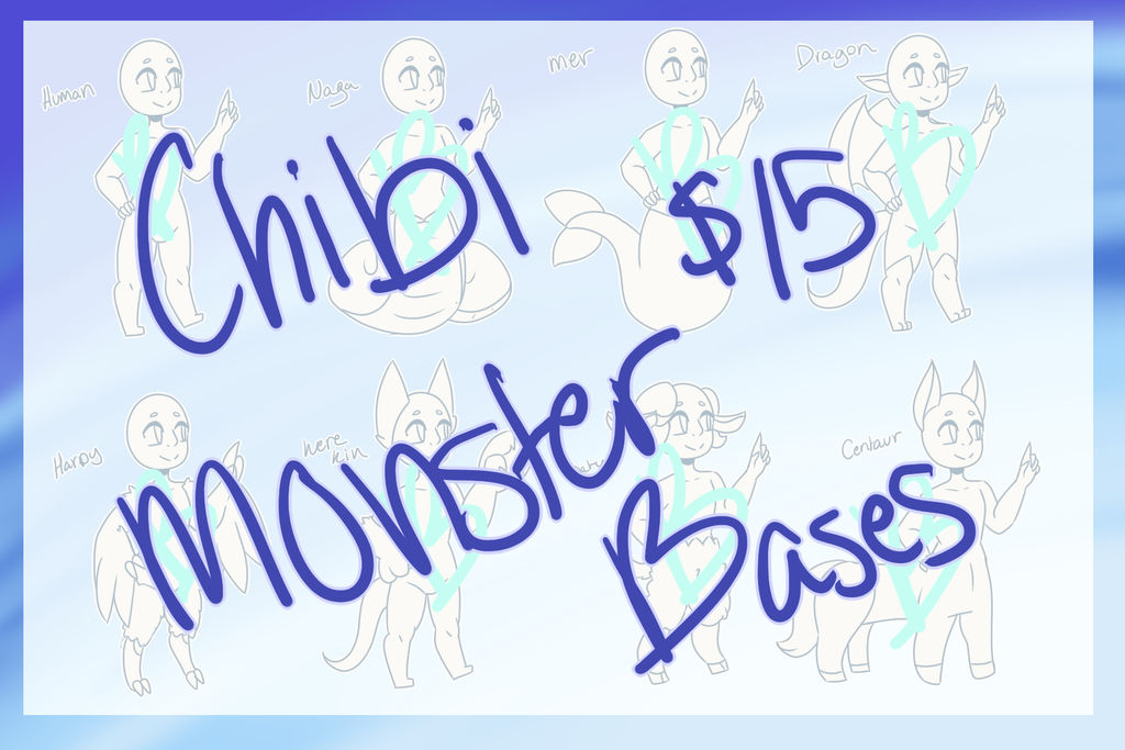 Monster Kin and Human chibi base pack by DalaneyBugg on DeviantArt