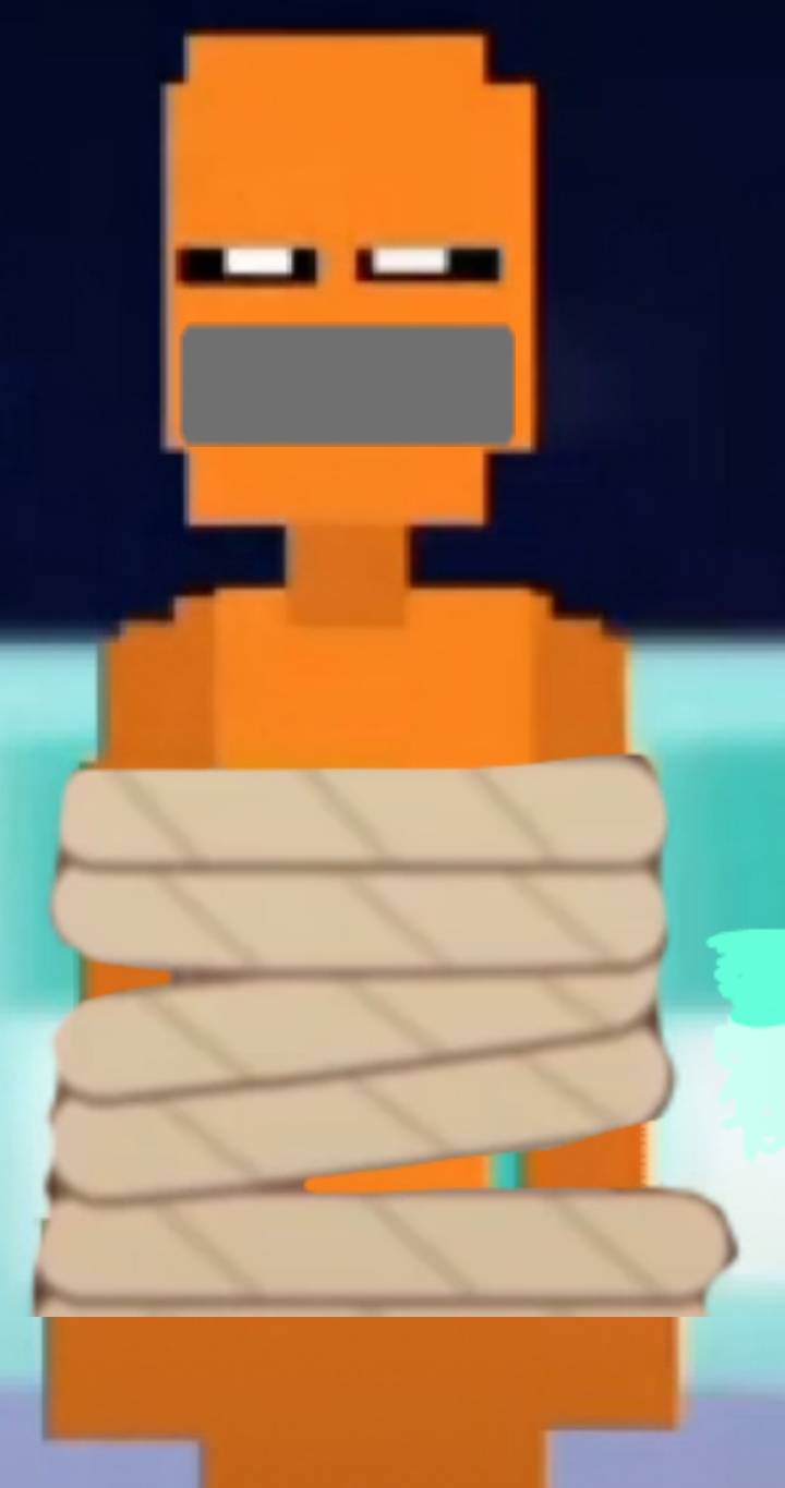 Orange guy tied up and gagged by 5tgbnm on DeviantArt