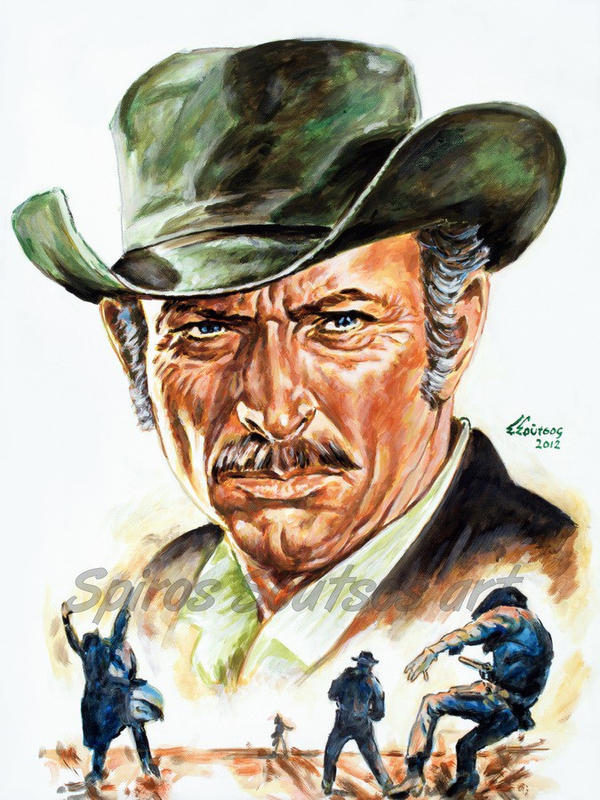 Lee Van Cleef Painting Portrait Movie Poster