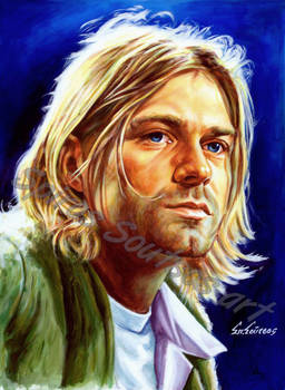 Kurt cobain painting portrait Nirvana poster