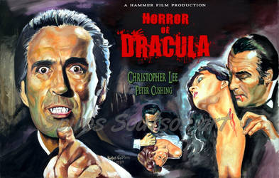 Christopher lee horror of dracula painting poster