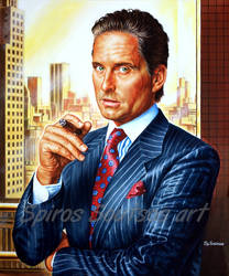 Gordon Gekko Michael Douglas Wall Street painting 