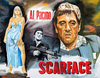 Scarface Painting movie poster al pacino portrait